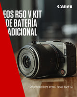 Canon EOS R50 V + RF-S 14-30mm F4-6.3 IS STM PZ + 2X Baterías (Kit de Batería Adicional)- Cámara para Vlogging Compatible con Objetivos Canon RF | Ideal Vlogs y Viajes | Conexión Bluetooth