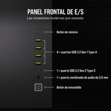CORSAIR 6500X Media-Torre ATX Caja de PC de Doble Cámara - Cristal Templado Panorámico - Conexión Inversa Compatible con Placa Base - Sin Ventiladores Incluidos - Negro
