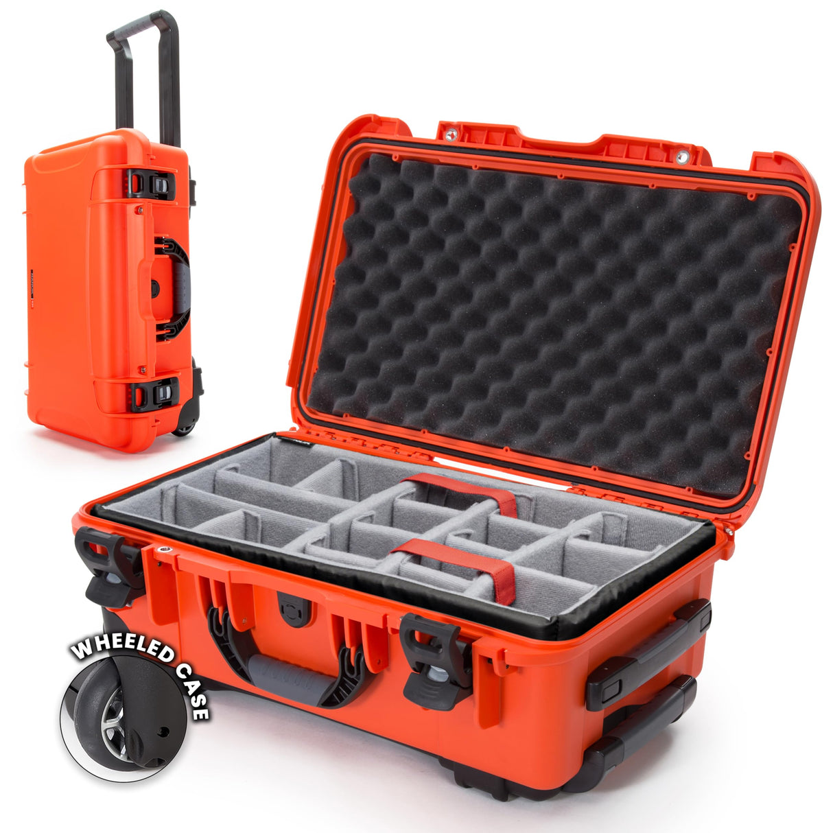 Nanuk 935 - Funda rígida Impermeable con Ruedas y Divisor Acolchado, Color Naranja