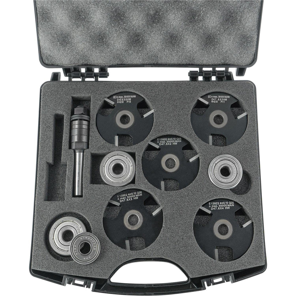 ENT 09070 Juego de 10 fresas de ranura de disco HW 2-3-4-5-6 mm Ø 47,6 mm Z3 incluyendo rodamiento de bolas
