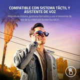 Razer Anzu - Gafas de sol con filtro de luz azul o de audio (rectángulo, grande) (sonido de baja latencia, diseño resistente al agua IPX4, micrófono y altavoces incorporados) Negro