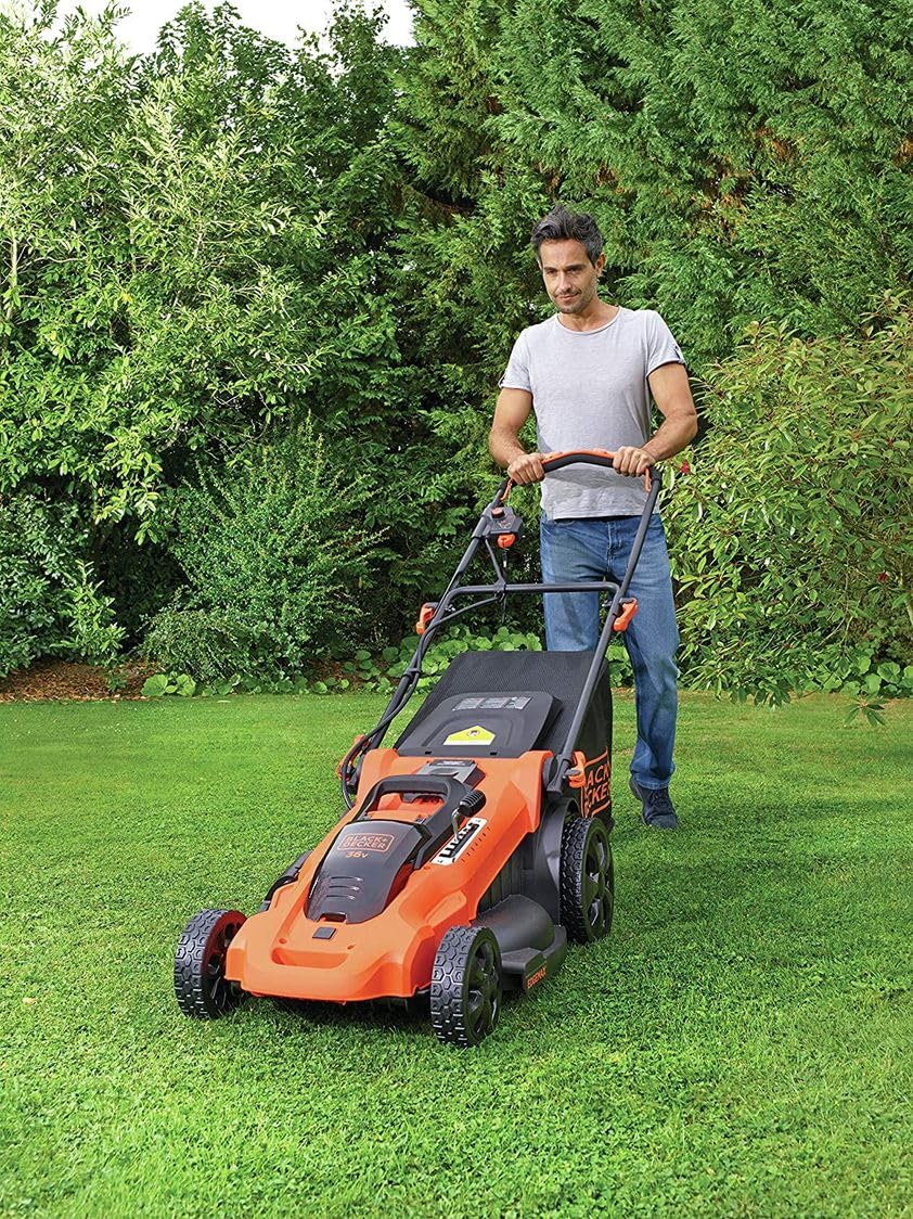 BLACK+DECKER CLMA4820L2 - Cortacésped Autosense 36V, Ancho de Corte 48 cm, Recogedor 50L, Función 3 en 1, 7 Alturas de Corte, Incluye 2 Baterías de Litio 2.0Ah