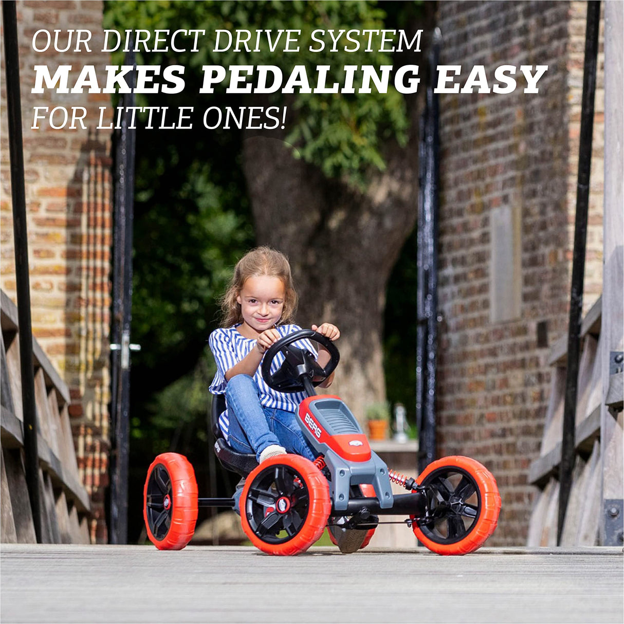 BERG Pedal Gokart Reppy Rebel con Caja de Sonido en el Volante| Coche de Pedales, Seguro y Estabilidad, Juguete para niños Adecuado para niños de 2,5 a 6 años