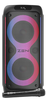 Altavoz portátil Bluetooth Zen Rings Potente de 600W, 7H de batería, luces LED RGB. Altavoz Grande con TWS, Aux in, USB, entrada de micrófono, y micrófono inalámbrico, con radio FM y con gran potencia