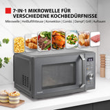 Toshiba Horno microondas 26L aire caliente combinado, 6 en 1 900 W con cocina de vapor en gris Morandi, 6 programas 10 niveles de potencia, 10 menús automáticos, MW3-AC26PFI(MG)