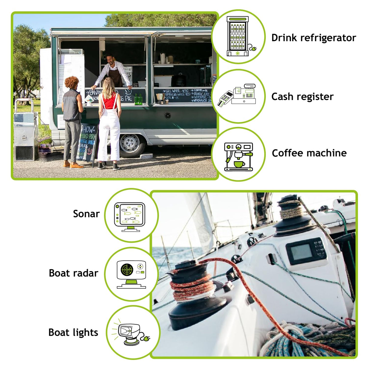 Tecnoware Power Systems - Generador Eléctrico Portátil 2200VA, Inverter Silencioso 58dB, Motor OHV 4 Tiempos, Eco Speed Control, 2 Tomas Schuko, Generador Gasolina Inverter, Verde, 2200 VA