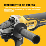 DEWALT Amoladora angular sin escobillas de 125 mm con interruptor tipo paleta de 18V XR - Solo herramienta en TSTAK, DCG406NT-XJ
