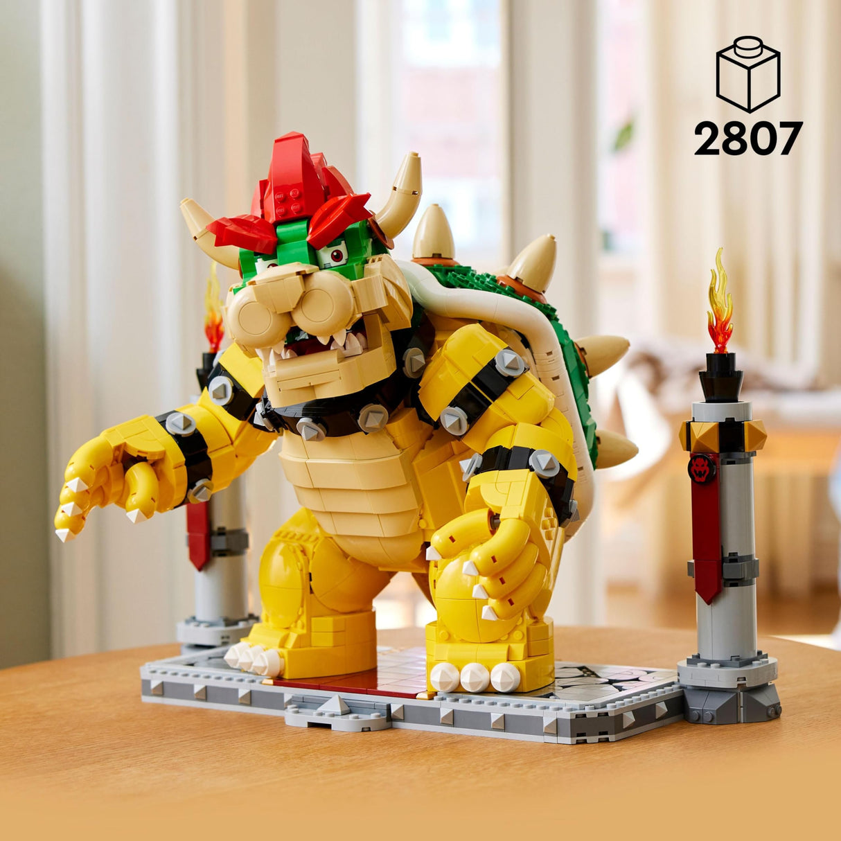LEGO Super Mario El Poderoso Bowser, Maqueta 3D para Construir, Figura Articulada, Casa Decoración, Coleccionable Mario Bros, Idea de Regalo para Adultos 71411
