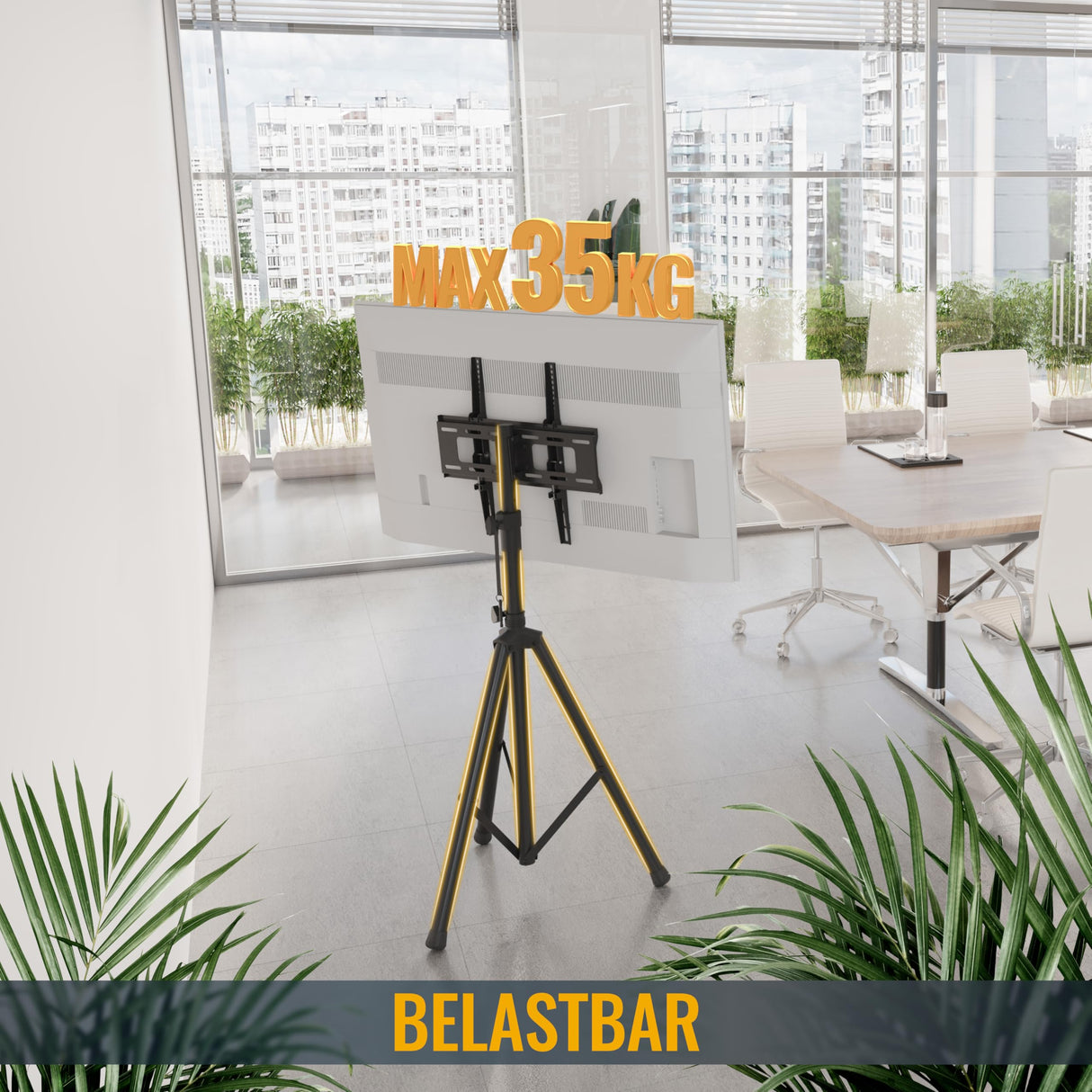 RICOO Soporte TV Base de pie Pedestal Suelo Televisión 32-55" (81–140cm) FS0844 Tripode Inclinable Televisor LED/LCD VESA 200x200-400x400