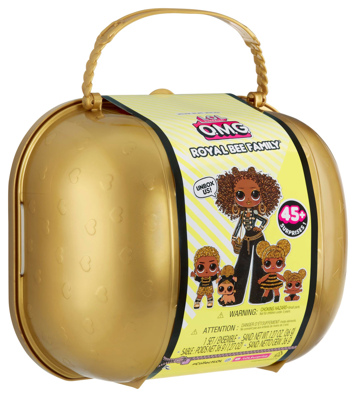 L.O.L. Surprise! OMG Royal Bee Family Pack - Más de 45 Sorpresas - Muñeca de Moda Royal Bee, Muñecas Peque Queen Bee, King Bee, Lil Queen Bee, Pet Pup Bee - para Niños Mayores de 4 Años