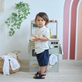 Teamson Kids Cocina Infantil de Madera con huerto, Lavadora Verde, Horno, Fregadero y Accesorios para Juego simbólico en casa