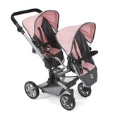Bayer Chic 2000 - Cochecito para muñecas Linus Duo para niños de 4 a 8 años, Melange Gris Oscuro, Rosa, 690-81