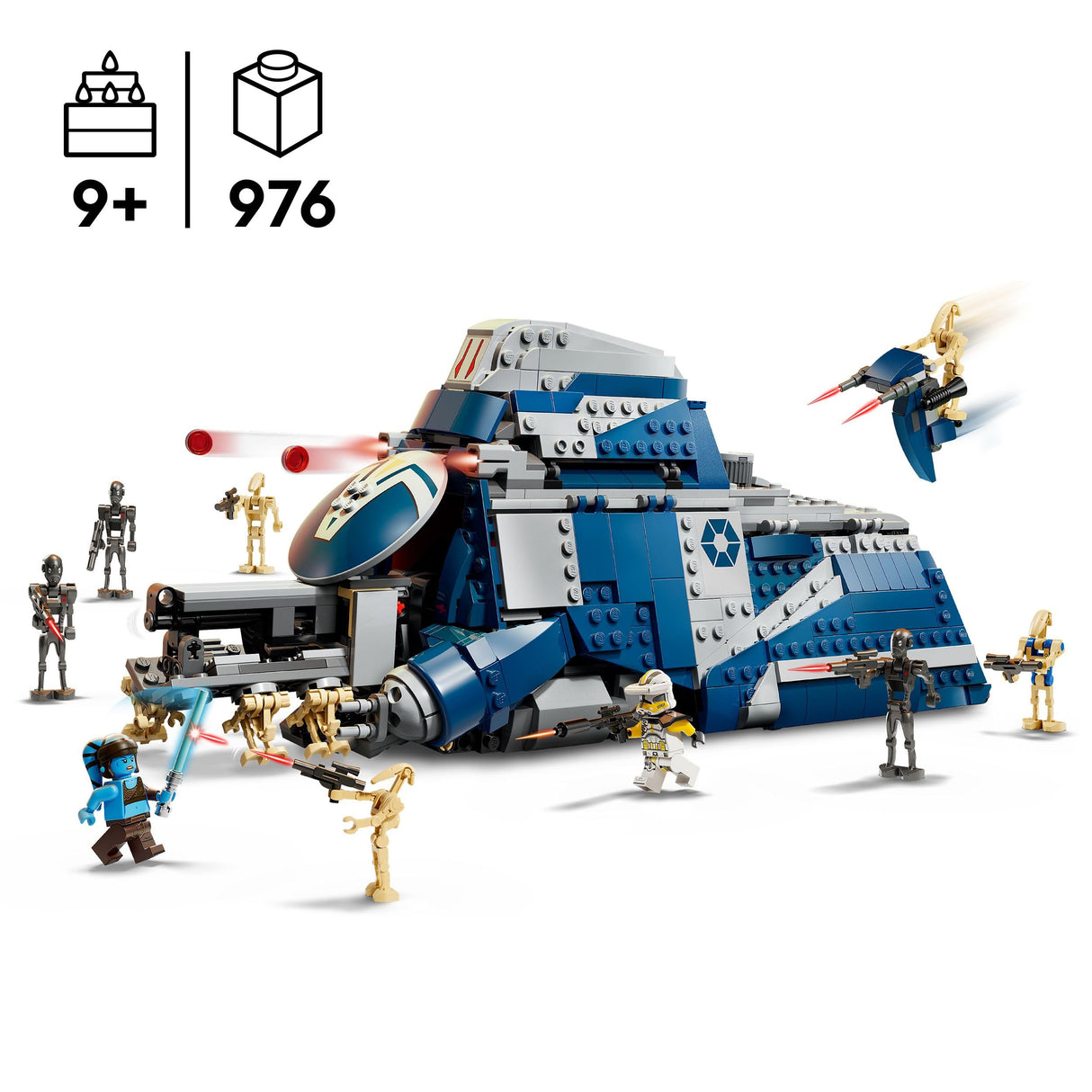 LEGO Star Wars 75435 MTT Separatista de la Batalla de Felucia - Juguete Interactivo con Speeder, 2 Minifiguras y 10 Figuras de Droides - Regalo para Niños de 9+ Años Fans de Las Guerras Clon