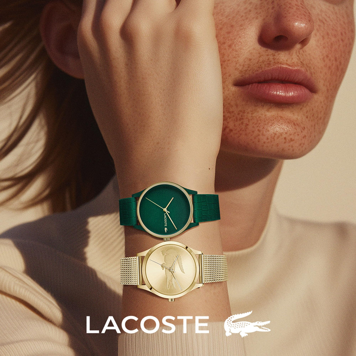 Lacoste Reloj Analógico de Cuarzo para mujer Colleción Crocodelle con Correa en silicona