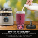 Ninja Detect Power Pro Batidora y Procesador de alimentos 3 en 1 (1200W), 3 vasos de 700ml y cuchilla para masa, ideal para mezclar, picar y batir, piedra dorada, TB401EUSTGD