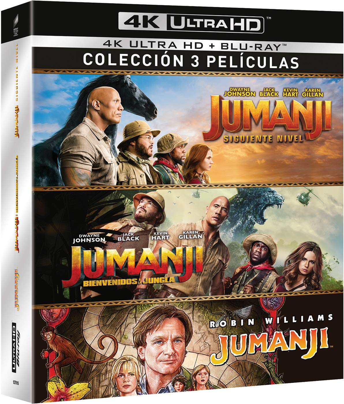 Jumanji: 1995 + Bienvenidos a la Jungla + El Siguiente Nivel (4K Ultra-HD + BD) [Blu-ray]