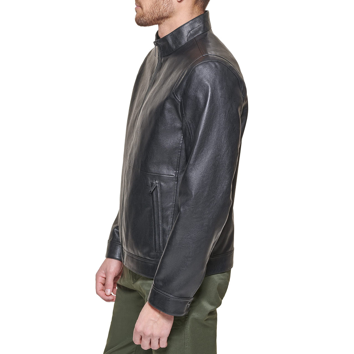 Dockers The Dylan-Chaqueta de Piel sintética, Negro, L para Hombre