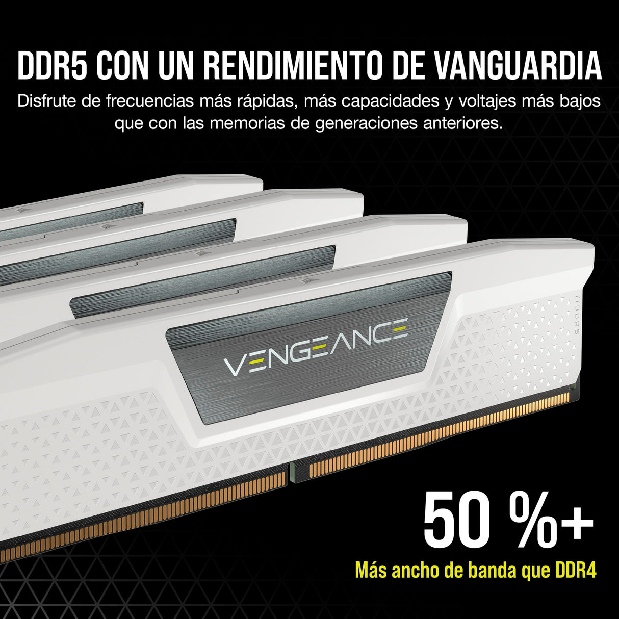 CORSAIR Vengeance DDR5 RAM 32GB (2x16GB) 6400MHz CL32-40-40-84 1.4V AMD Expo Intel XMP 3.0 Memoria de Ordenador de Sobremesa – Blanco (CMK32GX5M2B6400Z32W)