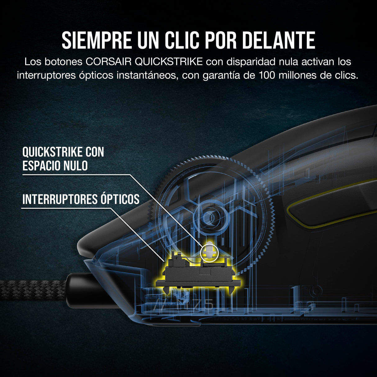 Corsair M75 Ratón para Juegos FPS Ligero RGB con Cable – 26.000 PPP – Botones Laterales Intercambiables – PC – Negro