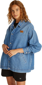 Calvin Klein Cazadora vaquera Mujer Denim Overshirt Oversized, Azul (Denim Light), M