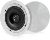 Pyle altavoces empotrables, Bluetooth, Pared, Techo, 5.25”, 150W, Dos vias, Estereo, Estereo, Rejilla redonda/cuadrada intercambiables
