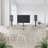 RICOO Soporte de Mesa para Altavoces LH069-T, Soporte, Ideal para Sonido Envolvente y Alta Fidelidad, Juego de 2, 240x240x405 mm, Negro