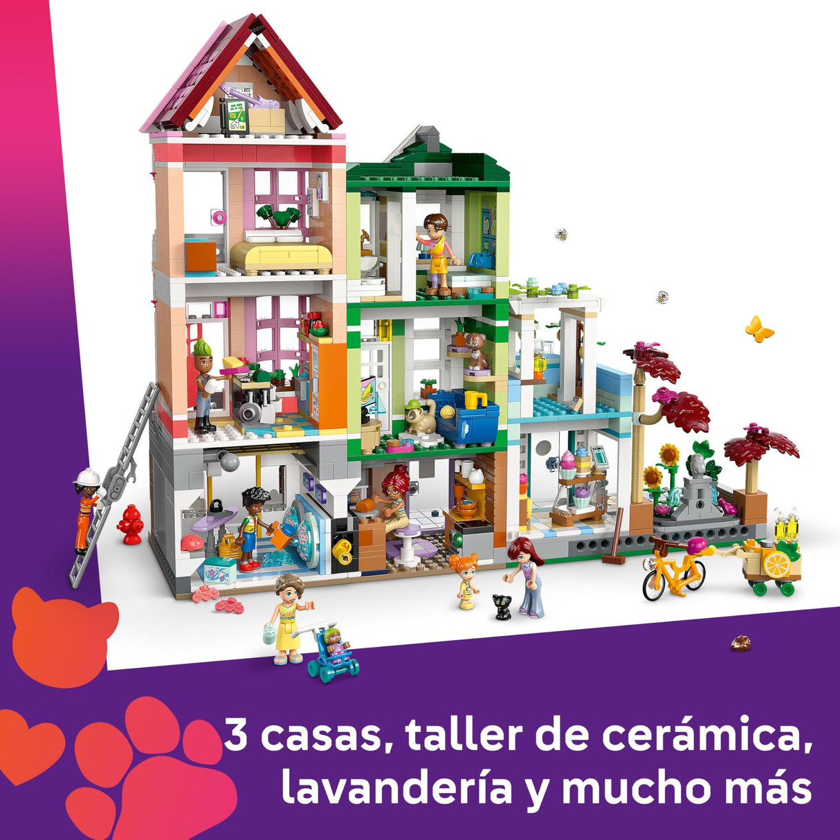 LEGO Friends Apartamentos y Tiendas de Heartlake City, Tienda de Juguete, Casa y Estudio de Cerámica, Regalo para Niñas de 12 Años o Más y Adolescentes, 3 Figuras de Gatos y 9 Mini Muñecos 42670