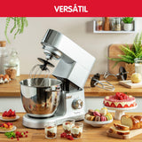 Moulinex Masterchef QA810D01 - Robot de cocina y repostería profesional 1500 W con kit de masas metálico, bol XL de 6,7 L, 4 posibilidades de accesoríos compatibles, de acero inoxidable