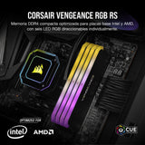 Corsair Vengeance RGB RS 64GB (2x32GB) DDR4 3600MHz C18 Memoria de Sobremesa (Iluminación Dinámica RGB, Tiempos de Respuesta Reducidos, Compatible con Intel & AMD 400/500 Series) Negro