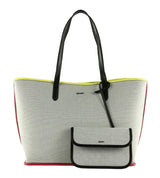 DKNY Hallie Tote, Bolsa de Mano para Mujer, Negro/Multicolor