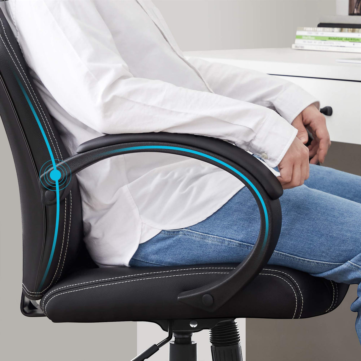 SONGMICS Racing Silla de Escritorio de Oficina Ergonómica Regulable con Ruedas, OBG56B, Negro, 776732