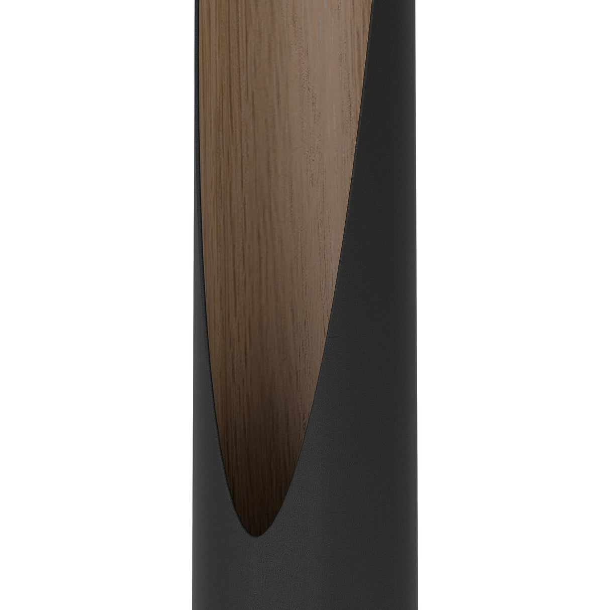 EGLO LED Barbotto Lámpara de pie elegante, lámpara esquinera, de pie de acero negro y madera natural, lámpara para salón, blanco cálido, 137 cm