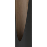 EGLO LED Barbotto Lámpara de pie elegante, lámpara esquinera, de pie de acero negro y madera natural, lámpara para salón, blanco cálido, 137 cm