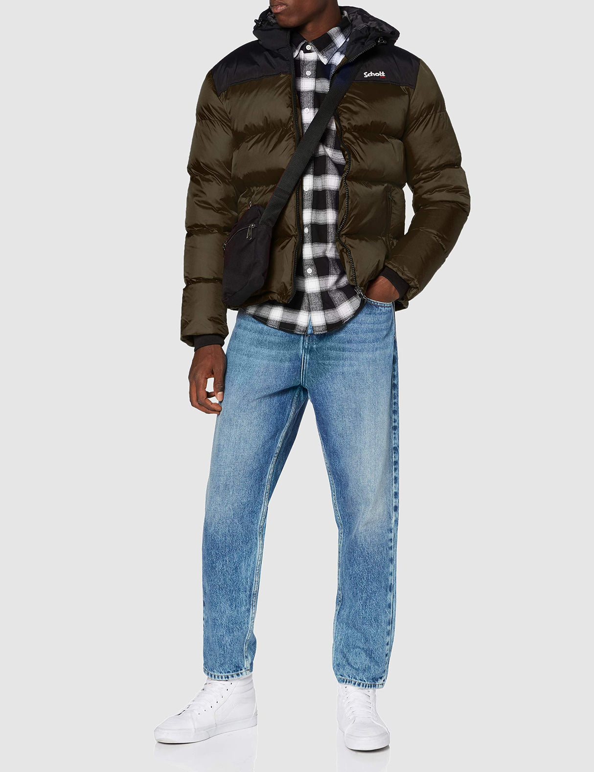 Schott NYC UTAH2, Chaqueta para Unisex adulto, Kaki, L