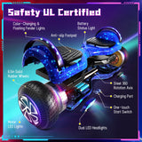 SISIGAD Hoverboard 6.5 inch, self-balancing Eclectic Scooter easy to control, non-slip, LED lights, Bluetooth speaker