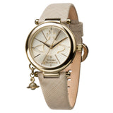 Vivienne Westwood Reloj Analógico para Mujer de Cuarzo con Correa en Cuero VV006GDCM