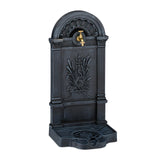 Relaxdays Fuente de Agua, Estilo Antiguo, Diseño Serpiente, Decoración Jardín, Terraza, Grifo, 82,5x39x33 cm, Gris
