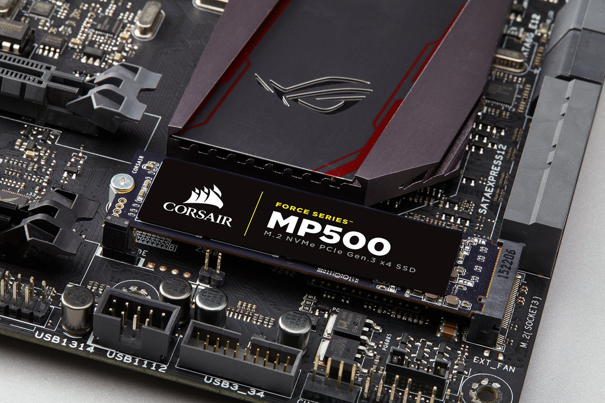 Corsair Force MP500 - Unidad de Estado sólido, SSD de 120 GB, M.2 PCIe 3 x4 NVMe-SSD, Velocidad de Lectura hasta 2.300 MB/s