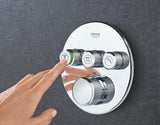 Grohe Grohtherm SmartControl - Termostato redondo para ducha y baño con instalación empotrada y tres válvulas, Cromo (29121000)