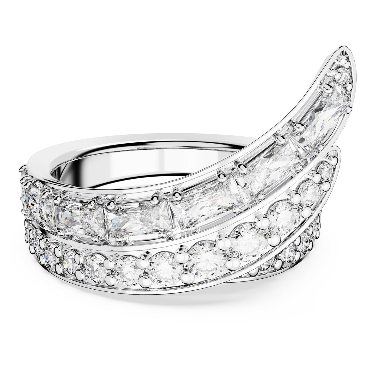 Swarovski Anillo de cóctel Hyperbola, Swarovski Zirconia, Tallas Mixtas, Baño de Rodio