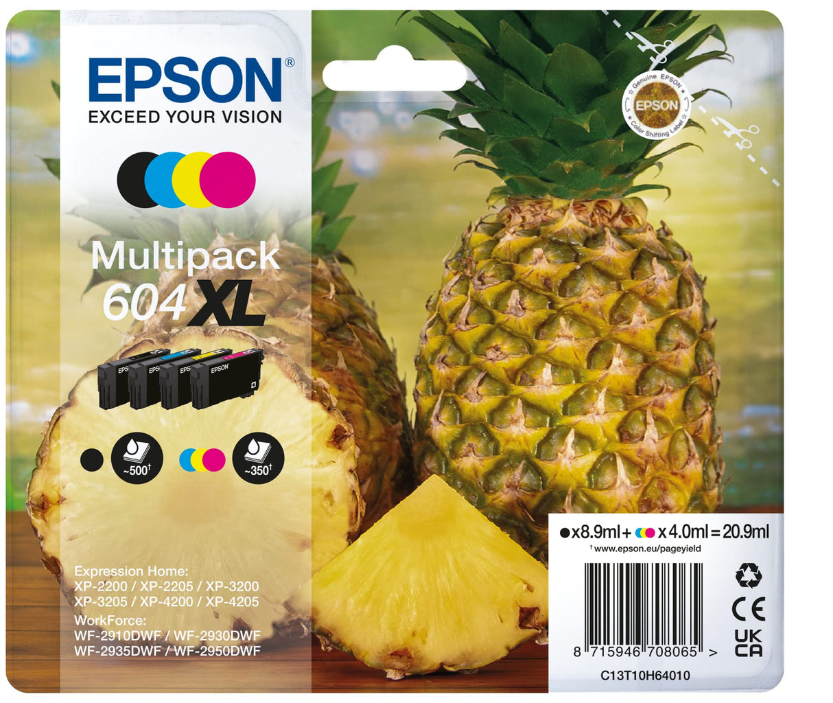 Epson Tinta Original Multipack 4 Colores 604XL - Cartucho Negro, Cian, Magenta y Amarillo en Tamaño XL