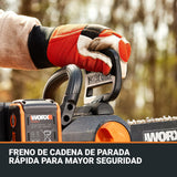 WORX WG350E Nitro - Motosierra profesional con batería de 20 V, potente sierra para madera, 10 m/s, longitud de corte de 30 cm, compacta y segura, lubricación automática, tensor de cadena