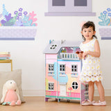 Olivia's Little World Teamson Kids Casa De Muñecas De Madera, Muñecas De 3,5" & 11 Accesorios TD-13361A