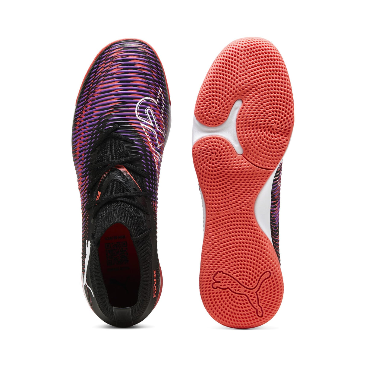 PUMA Future 8 Match IT, Zapatillas de fútbol Unisex Adulto, Black White-Glowing Red, 42 EU