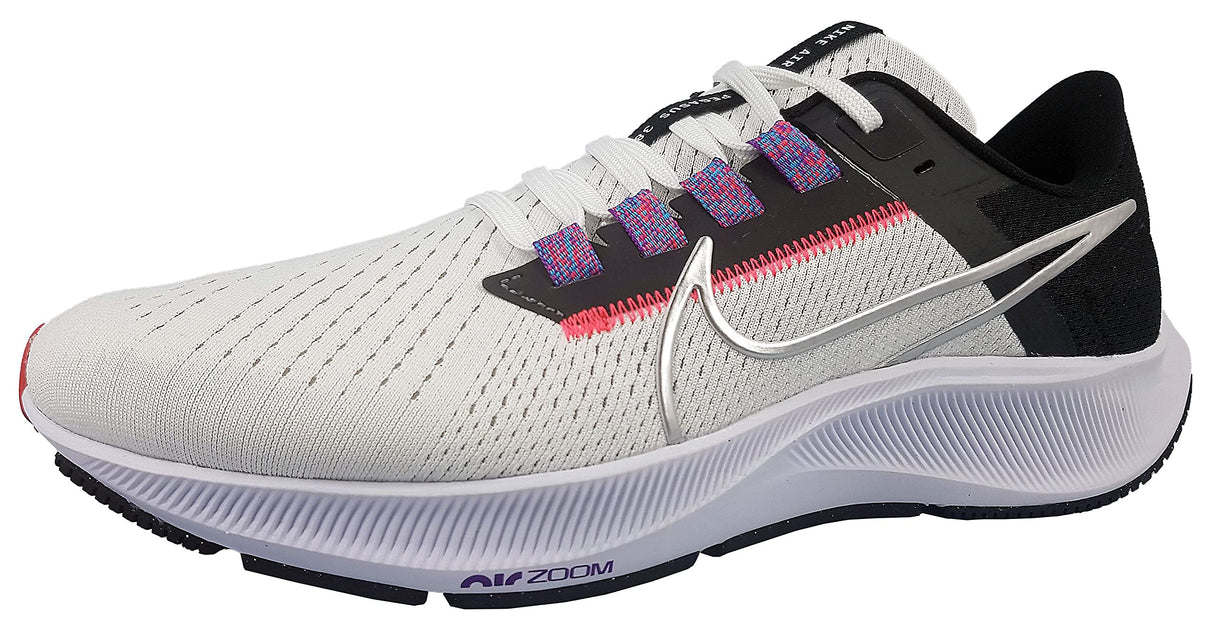 Nike Wmns Air Zoom Pegasus 38, Sneaker Mujer, White Mtlc Silver Black Flash Crimson Anthracite Wild Berry, 36 EU
