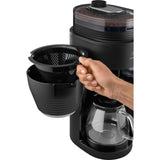 Melitta AromaFresh Pro X - Cafetera de goteo con molinillo integrado, cafetera de filtro con jarra térmica y depósito de agua extraíble, máquina de café para hasta 10 tazas, negro