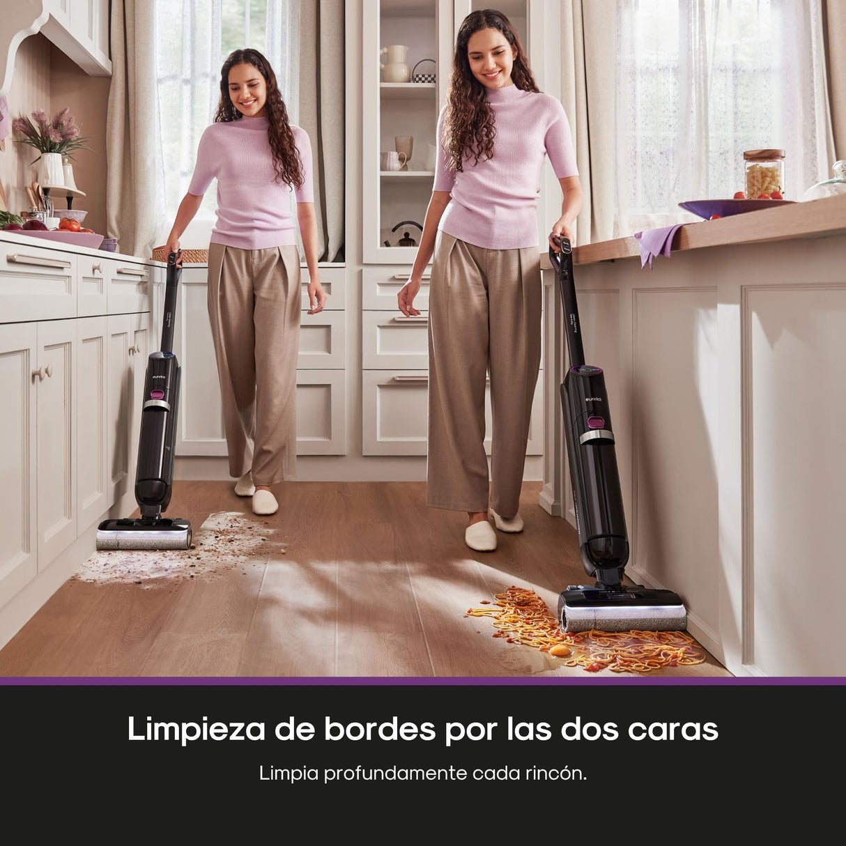 EUREKA RapidWash NEW730 Aspiradora Fregadora Sin Cable en Seco y Húmedo, Posición Baja de 170°, 21600 Pa, Lavado con Agua Caliente a 85°C, Secado en 5 Minutos, Autolimpieza, Antienredos