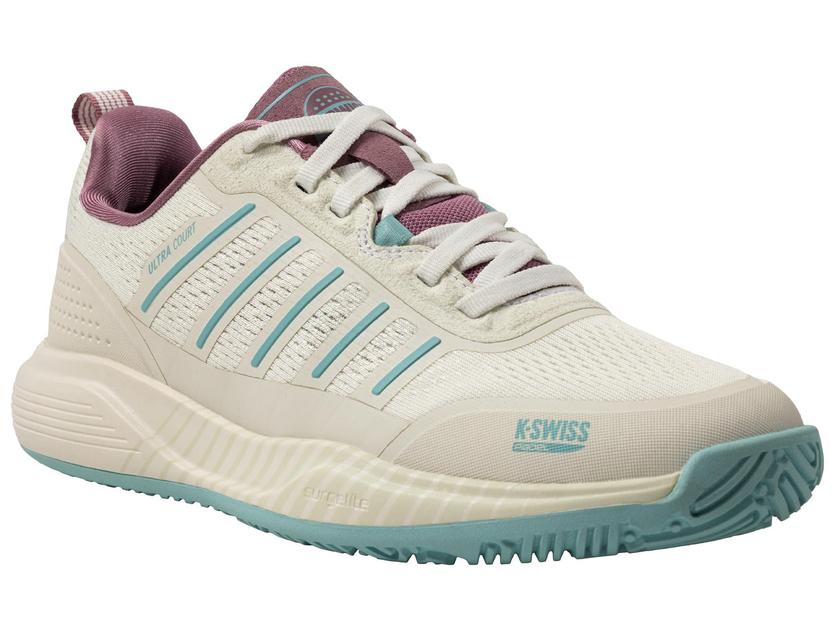 K-Swiss Donna Ultra Court Padel Tennis Shoe, Wht/Lilas/PASTELTURQUOISE, 38 EU, Wht Lilas Turchese pastello, 38 EU