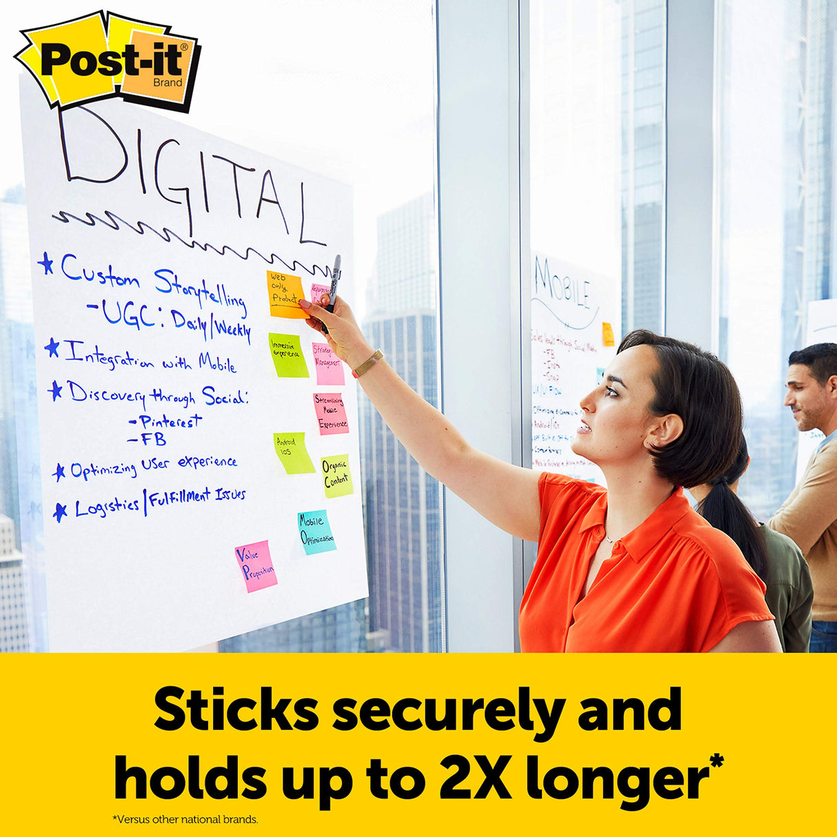Post-it Super Sticky Bloc De Pared 566, Blanco, 58.4 cm x 50.8 cm, 20 Hojas/Bloc, 2 Blocs/Paquete, 100% PEFC, SGSCH-PEFC-COC-110078