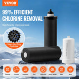 VEVOR Sistema de Filtración de Agua por Gravedad 7,5 L Sistema de Encimera Acero Inoxidable Reduce Plomo y hasta 99% de Cloro con 2 Filtros de Carbón Activado, 2 Filtros de Desfluoración, Grifo
